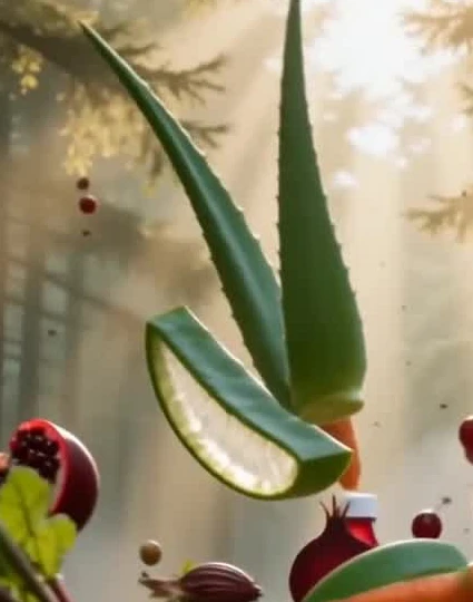 Detalle de sábila en el video oficial de la marca